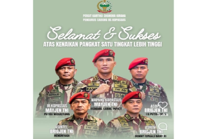 5 Jenderal Baru Kopassus, Siapa Saja?